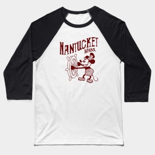 Steamboat Willie - Nantucket MA. Baseball T-Shirt